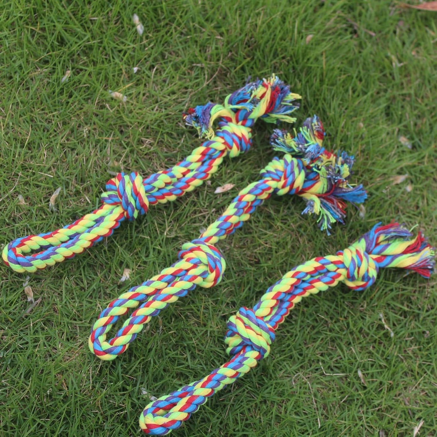 DIBBATU Dog Rope Toy, 3 Pack for Small Dogs, Durable Interactive Puppy Toys Ropes, Flirt Pole Replacement Toys for Teething Health, Relieve Boredom