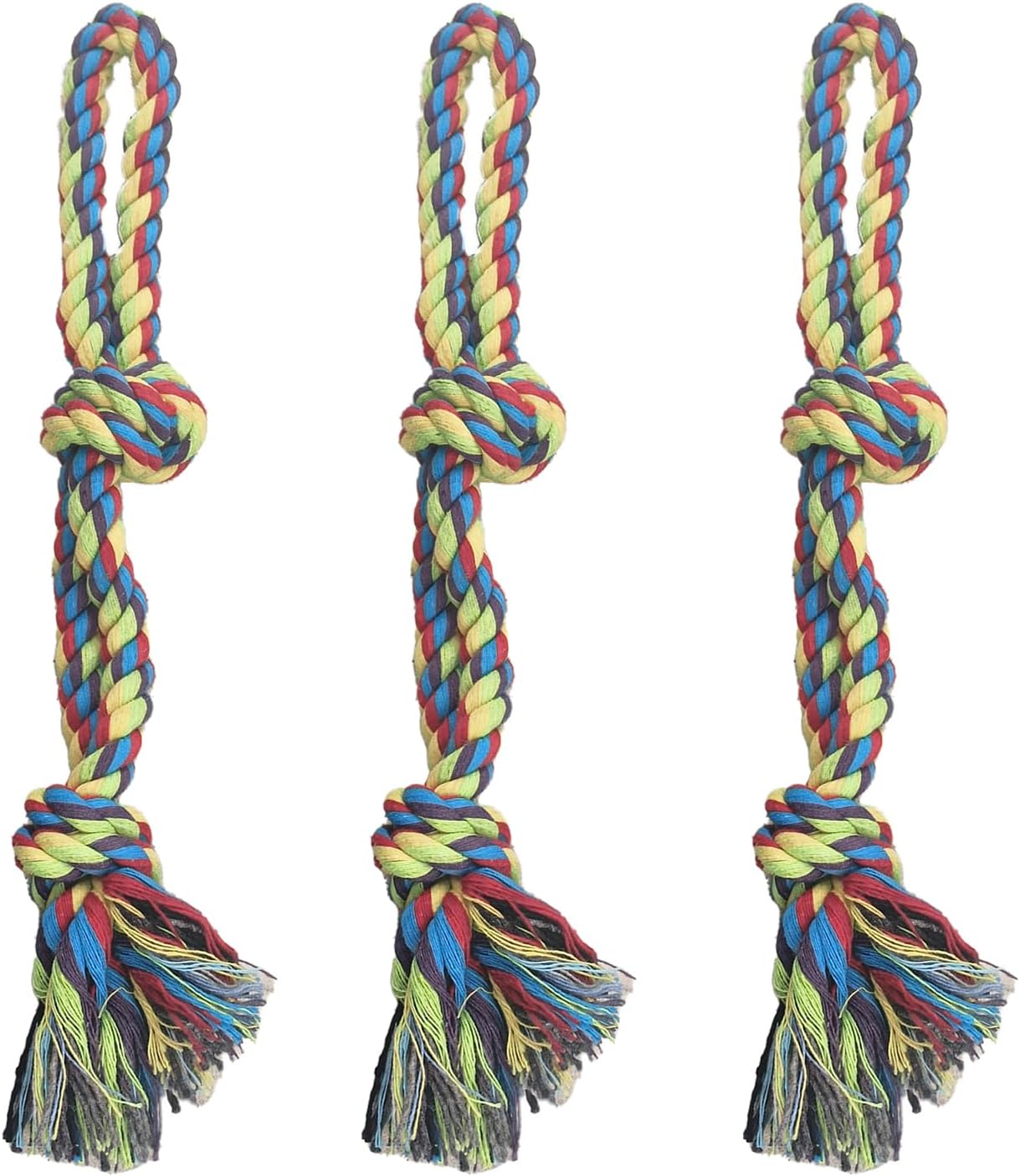 DIBBATU Dog Rope Toy, 3 Pack for Small Dogs, Durable Interactive Puppy Toys Ropes, Flirt Pole Replacement Toys for Teething Health, Relieve Boredom