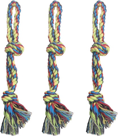 DIBBATU Dog Rope Toy, 3 Pack for Small Dogs, Durable Interactive Puppy Toys Ropes, Flirt Pole Replacement Toys for Teething Health, Relieve Boredom