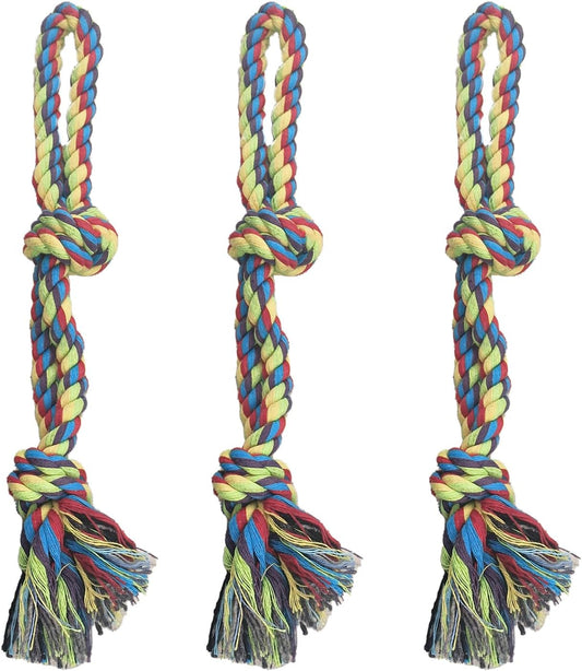 DIBBATU Dog Rope Toy, 3 Pack for Small Dogs, Durable Interactive Puppy Toys Ropes, Flirt Pole Replacement Toys for Teething Health, Relieve Boredom