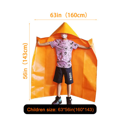 DIBBATU Fireproof Cloak, Fire Escape Cloak, Extra Big Fireproof Fiber Cape, Emergency Survival Safety Blanket Full Body Protection Fire Escape Suit for Household, Office (Orange, 72 * 70in)