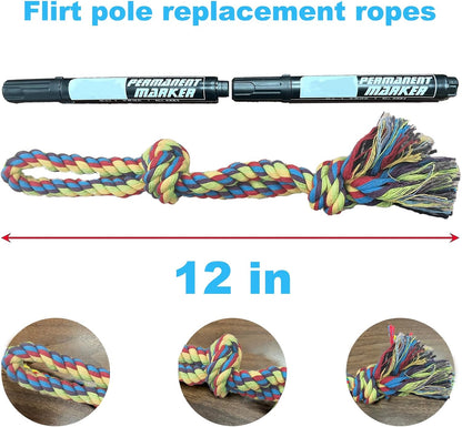 DIBBATU Dog Rope Toy, 3 Pack for Small Dogs, Durable Interactive Puppy Toys Ropes, Flirt Pole Replacement Toys for Teething Health, Relieve Boredom