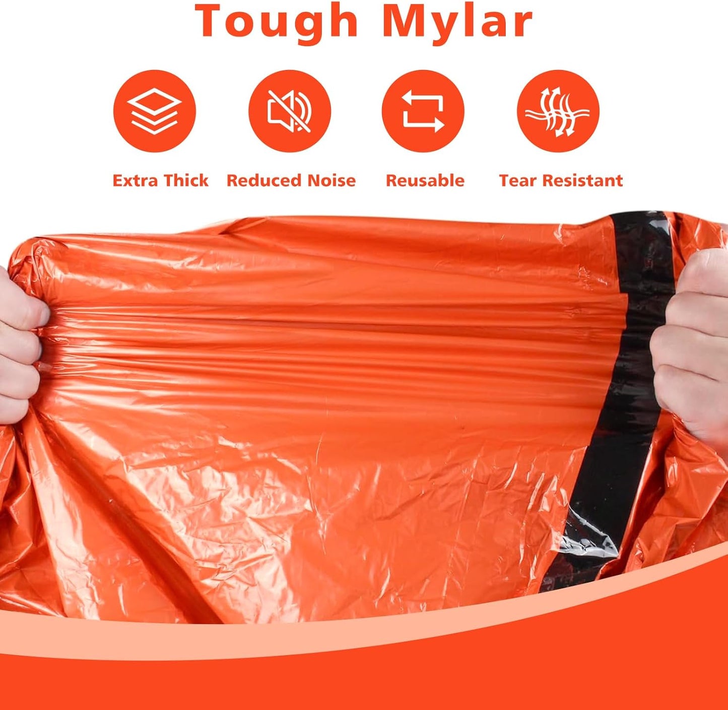 Emergency Sleeping Bag, Survival Gear Bivy Sack Blanket, Waterproof Lightweight, Portable Nylon Sack for Camping Hiking Outdoor Adventure Activities