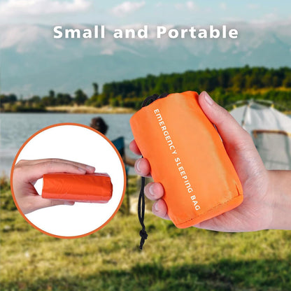 Emergency Sleeping Bag, Survival Gear Bivy Sack Blanket, Waterproof Lightweight, Portable Nylon Sack for Camping Hiking Outdoor Adventure Activities