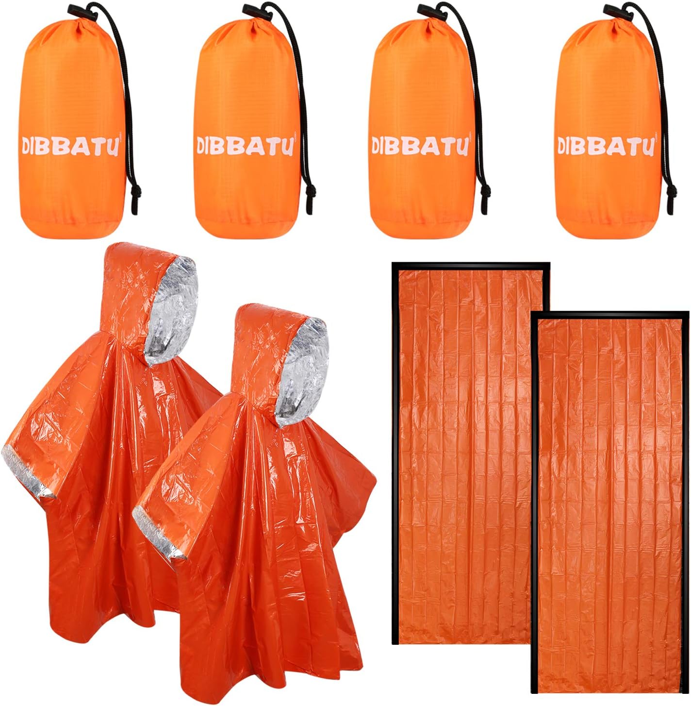 DIBBATU Bivy Sack and Emergency Poncho Waterproof Lightweight Emergency Survival Blanket Bivy Used as Emergency Sleeping Bags Emergency Blanket and Emergency Shelter for Outdoor Hiking Camping…