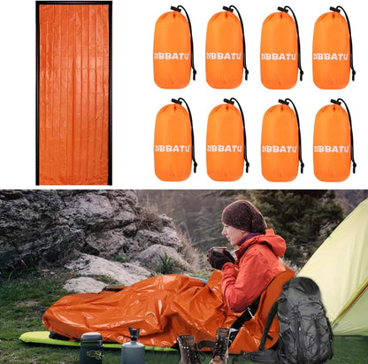 DIBBATU 2/4/6/8 Pack Emergency Sleeping Bag, Survival Gear Bivy Sack Blanket, Waterproof Lightweight, Portable Nylon Sack for Camping Hiking Outdoor Adventure Activities