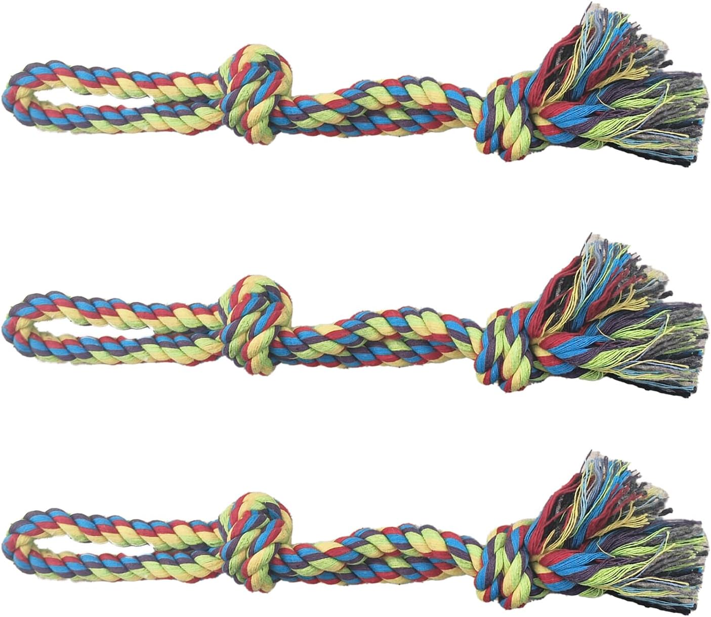 DIBBATU Dog Rope Toy, 3 Pack for Small Dogs, Durable Interactive Puppy Toys Ropes, Flirt Pole Replacement Toys for Teething Health, Relieve Boredom