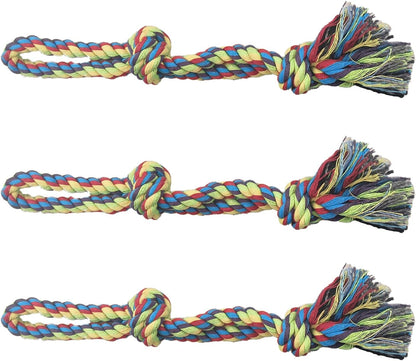 DIBBATU Dog Rope Toy, 3 Pack for Small Dogs, Durable Interactive Puppy Toys Ropes, Flirt Pole Replacement Toys for Teething Health, Relieve Boredom