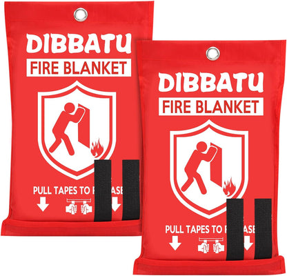 DIBBATU Emergency Fire Blanket for Home and Kitchen, Fire Retardant Blankets for House, Fire Blankets Emergency for People Suppression Flame Fireproof Blanket Welding Blanket for Fireplace, Grill