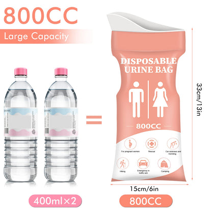 DIBBATU Disposable Urinal Bag, 24 Pcs 800ML Emergency Urine Bag, Unisex Urinal Bag, Portable Camping Pee Bag, Travel Urine Bag Vomit Bag for Traffic Jams, Camping, Hiking, Pregnant, Patient, Kids