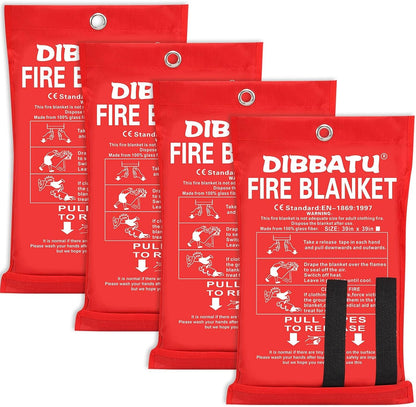 DIBBATU Emergency Fire Blanket for Home and Kitchen, Fire Retardant Blankets for House, Fire Blankets Emergency for People Suppression Flame Fireproof Blanket Welding Blanket for Fireplace, Grill