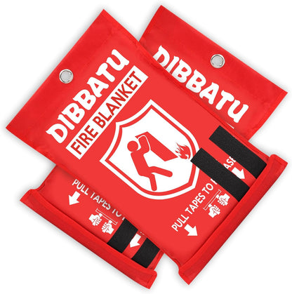 DIBBATU Emergency Fire Blanket for Home and Kitchen, Fire Retardant Blankets for House, Fire Blankets Emergency for People Suppression Flame Fireproof Blanket Welding Blanket for Fireplace, Grill