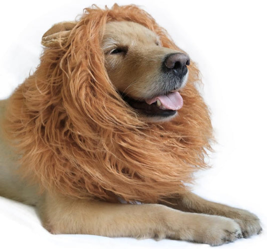 DIBBATU Lion Mane Costume Lion Mane Wig for Large/Medium Dogs Halloween Fancy Hair, Brown…