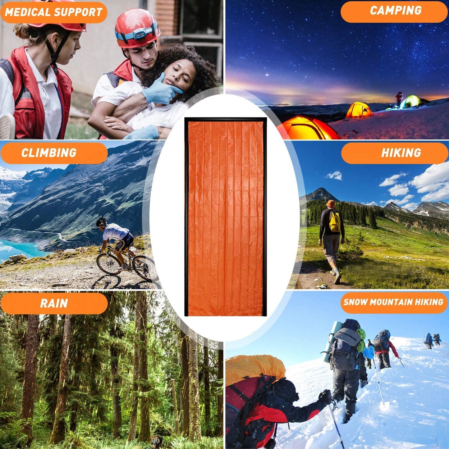 DIBBATU Emergency Survival Sleeping Bag for Camping Hiking Outdoor Adventure Activities and Help Homeless People