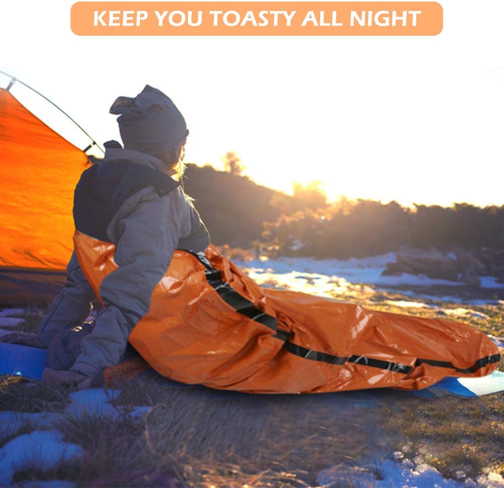 DIBBATU Emergency Survival Sleeping Bag for Camping Hiking Outdoor Adventure Activities and Help Homeless People