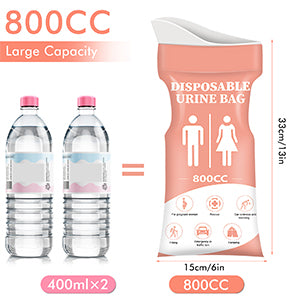 DIBBATU Disposable Urinal Bag, 12 Pcs 800ML Emergency Urine Bag, Unisex Urinal Bag, Portable Camping Pee Bag, Travel Urine Bag Vomit Bag for Traffic Jams, Camping, Hiking, Pregnant, Patient, Kids